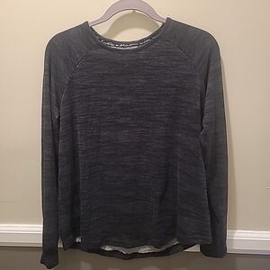 Muk Luks Womens Petite Small Gray Long Sleeved Shirt